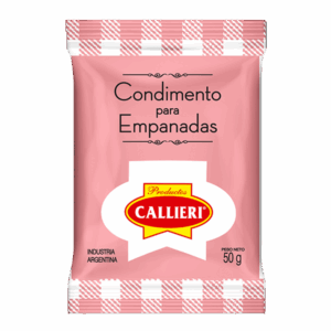 Condimento para empanadas Callieri en sobre de 50g y paquete de 1kg.