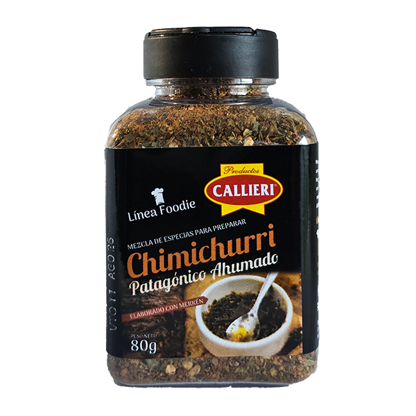 Chimichurri Patagónico Callieri en especiero de 80g y envase de 1kg.