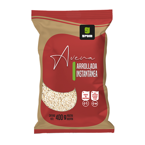 Información nutricional y técnica de Avena Arrollada Instantánea Grym