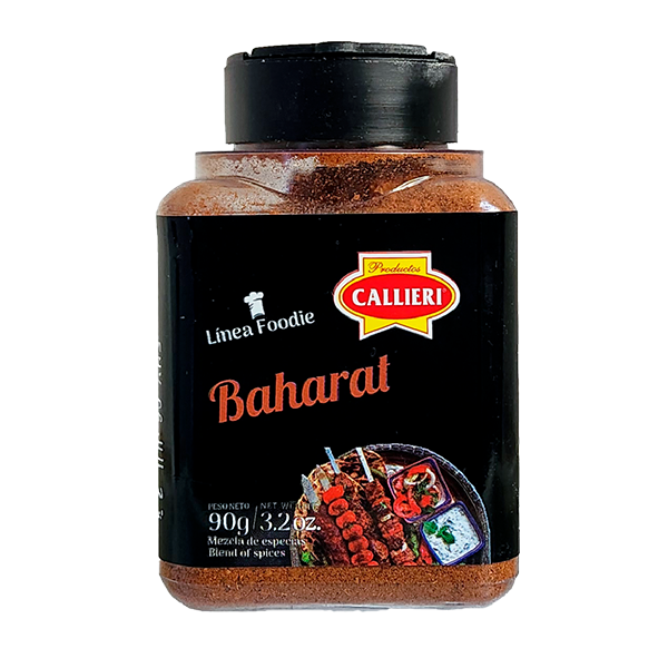 Baharat Callieri en especiero de 90g y envase de 500g.