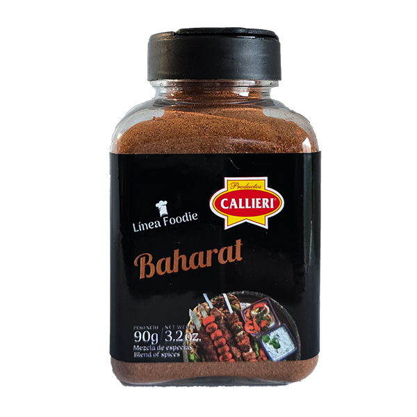 Baharat Callieri en especiero de 90g y envase de 500g.