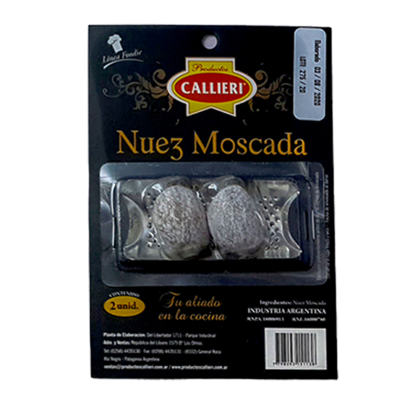 Nuez Moscada Entera Callieri, ideal para rallar y potenciar sabores.