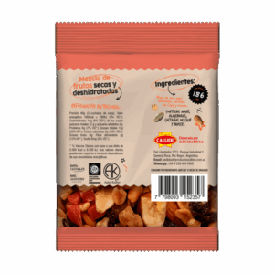 Información nutricional del Mix de Frutos Secos Grym