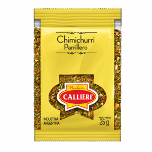 Chimichurri deshidratado parrillero Callieri en envase práctico y presentación a granel.