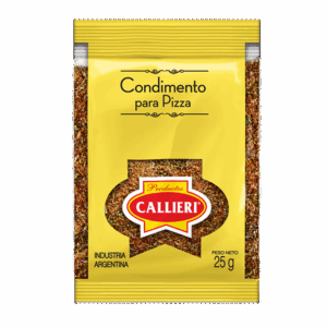 Condimento para pizza Callieri con mezcla de hierbas secas en formato familiar y profesional.