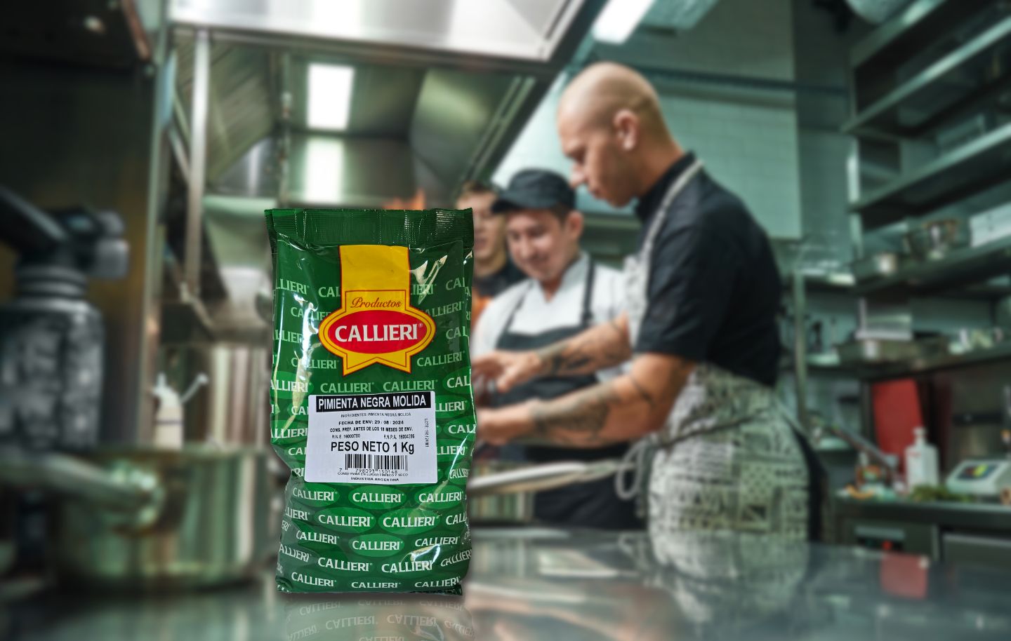 foto de especias Callieri en paquetes grandes para venta por mayor para industrias carnicas y gastronomicas